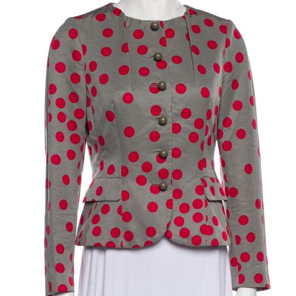 Moschino Jacket Cheap and Chic Red Polka Dot Blazer Size Medium - Picture 1 of 6